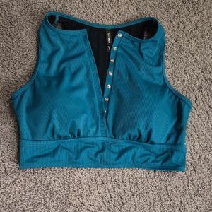 Torrid Teal Ribbed Crop Top